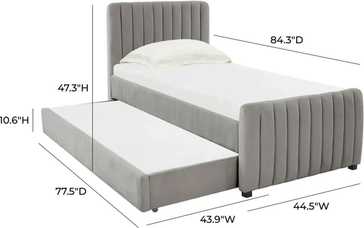 Maylin Twin Upholstered Bed with Trundle - Gray