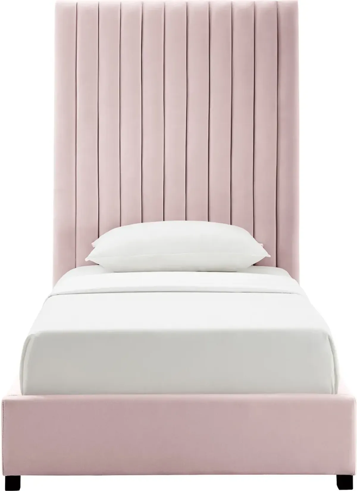 Michel Twin Upholstered Platform Bed - Pink