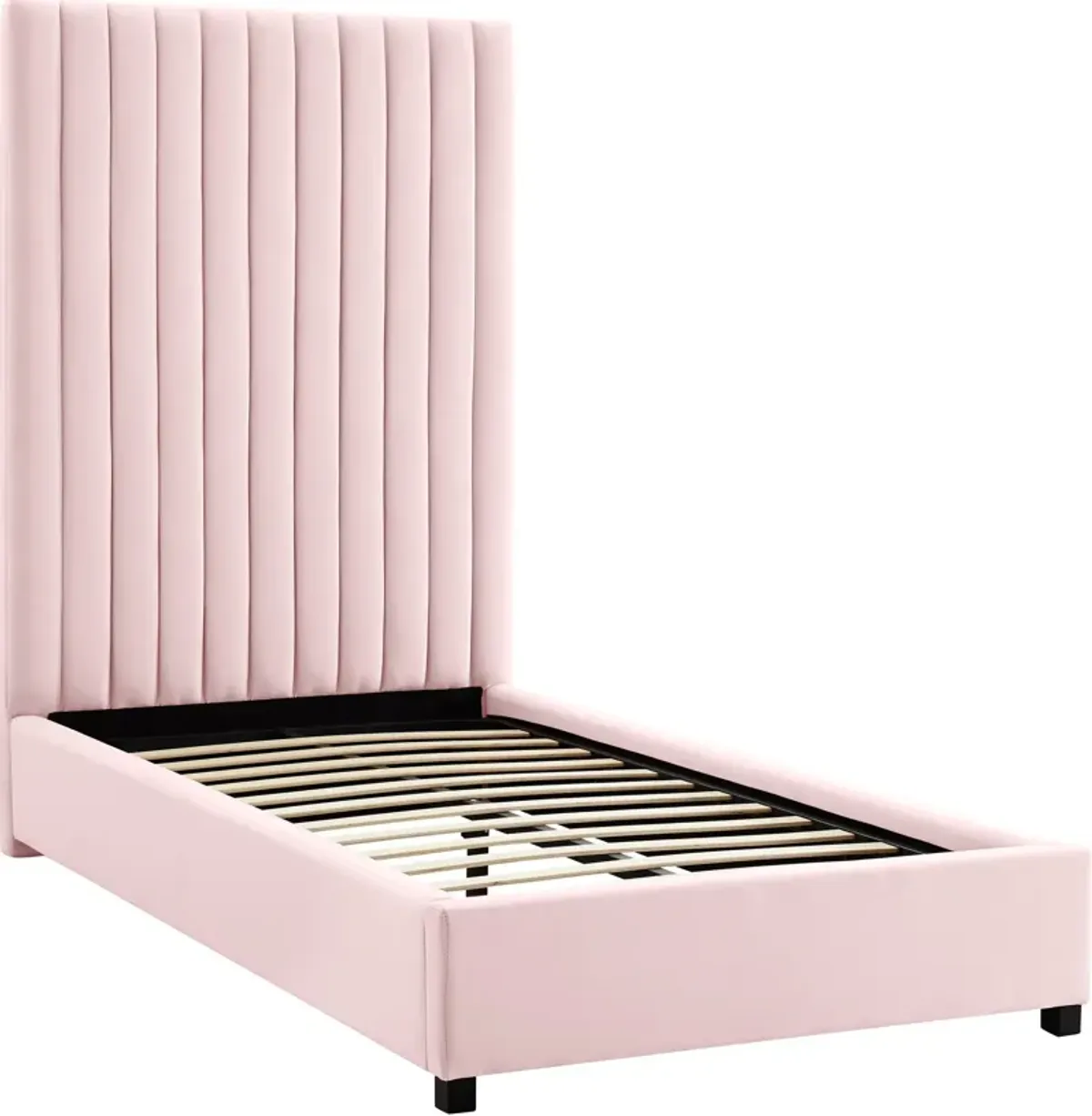 Michel Twin Upholstered Platform Bed - Pink