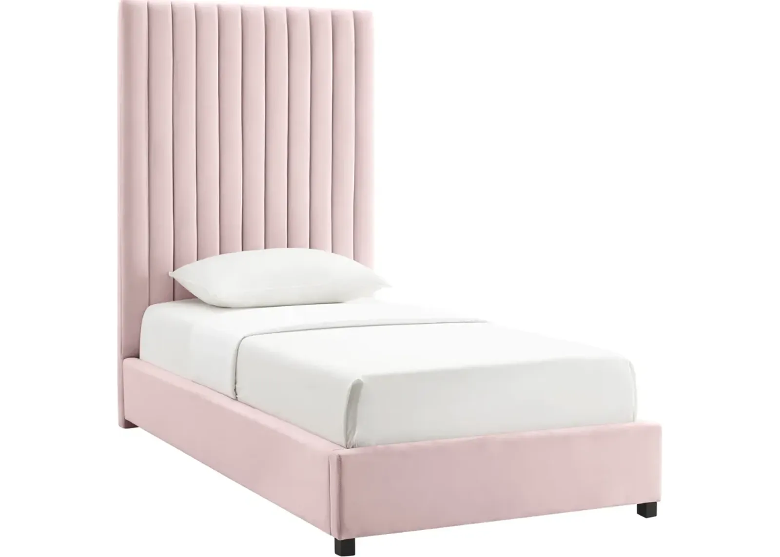 Michel Twin Upholstered Platform Bed - Pink