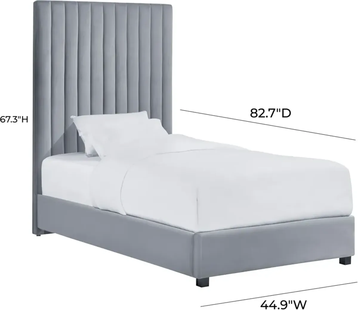 Michel Twin Upholstered Platform Bed - Gray