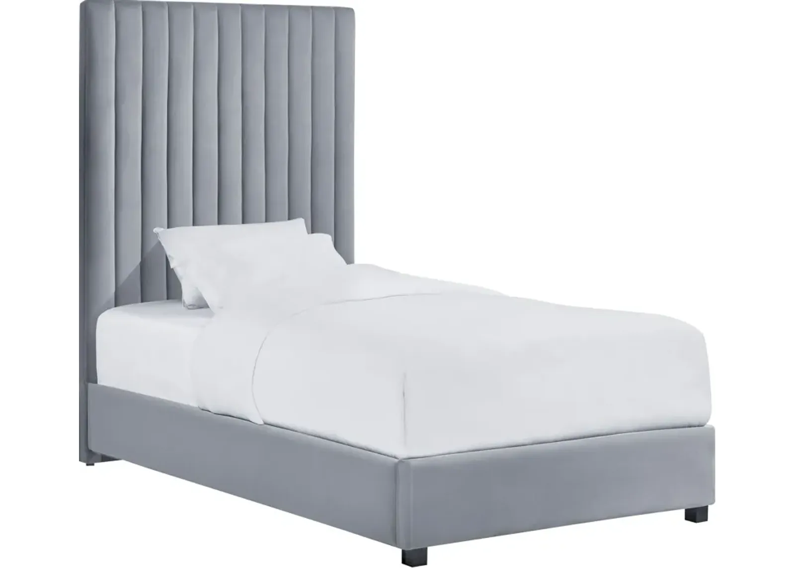 Michel Twin Upholstered Platform Bed - Gray