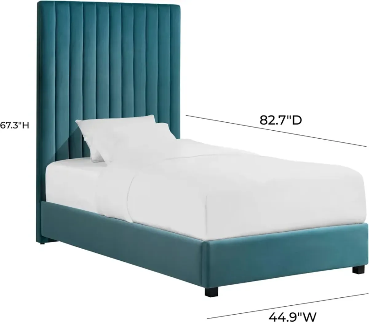 Michel Twin Upholstered Platform Bed - Blue