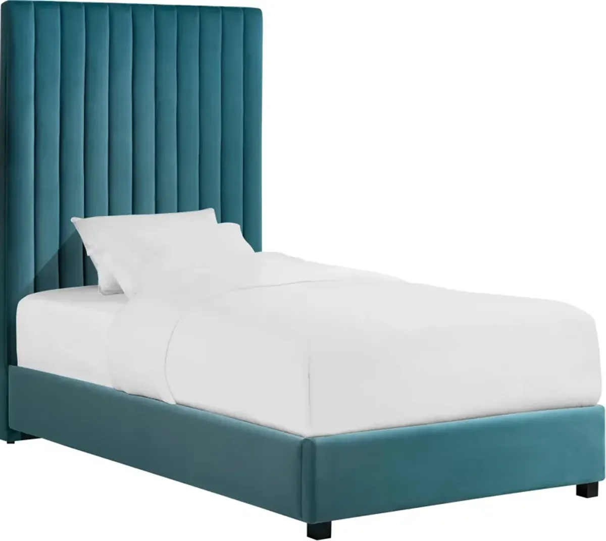 Michel Twin Upholstered Platform Bed - Blue