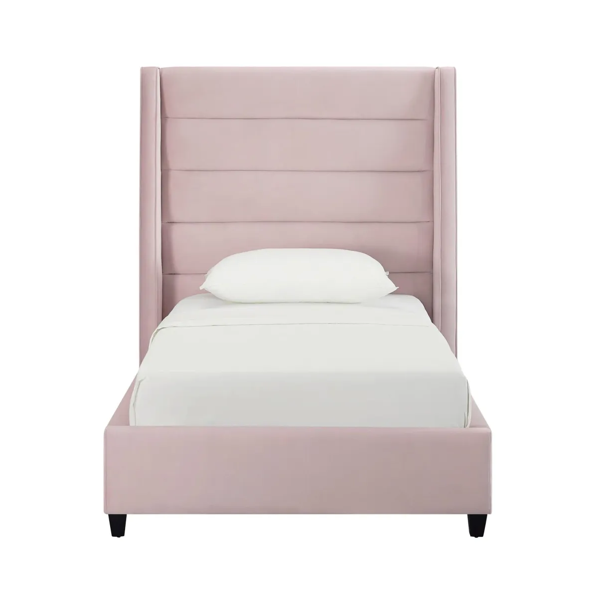 Darcy Twin Upholstered Platform Bed - Pink