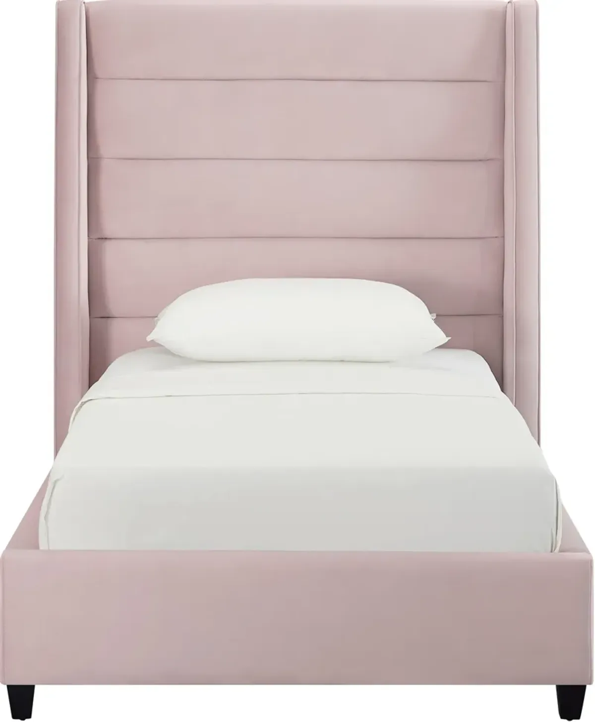 Darcy Twin Upholstered Platform Bed - Pink