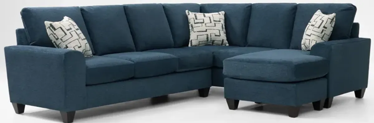 Canyon 2-Piece Sectional with Left-Facing Sofa and Reversible Chaise - Navy