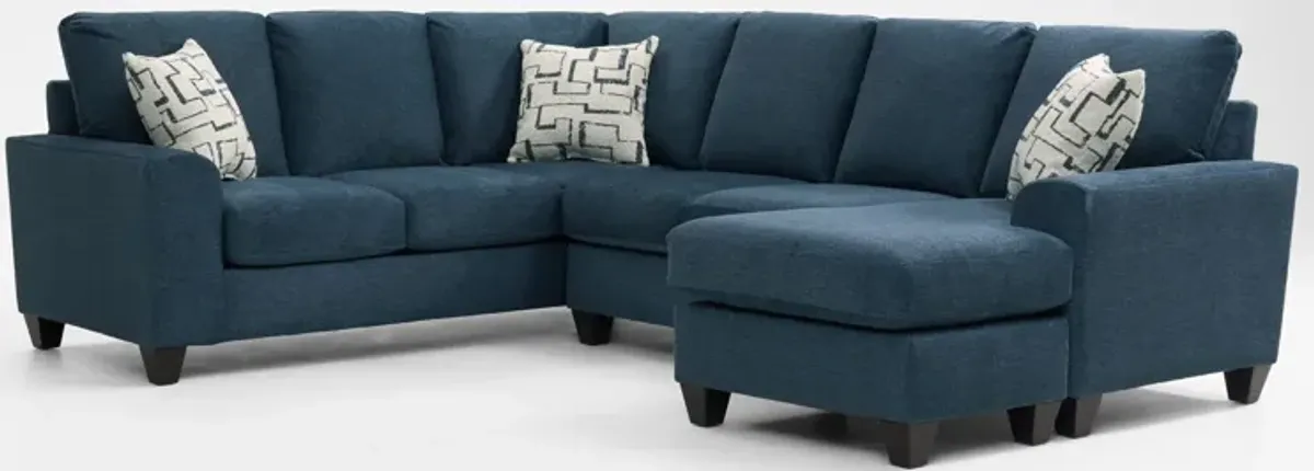 Canyon 2-Piece Sectional with Right-Facing Sofa and Reversible Chaise - Navy