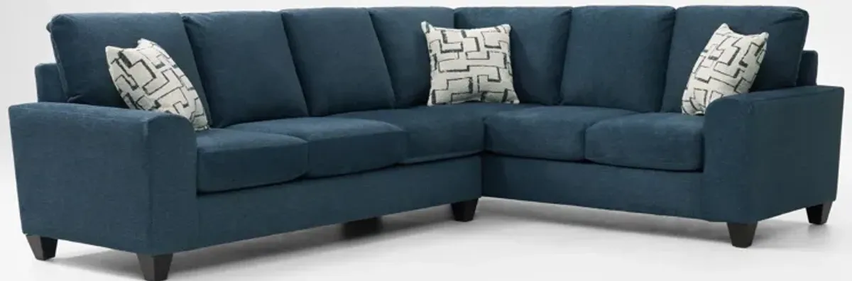 Canyon 2-Piece Sectional with Left-Facing Sofa - Navy