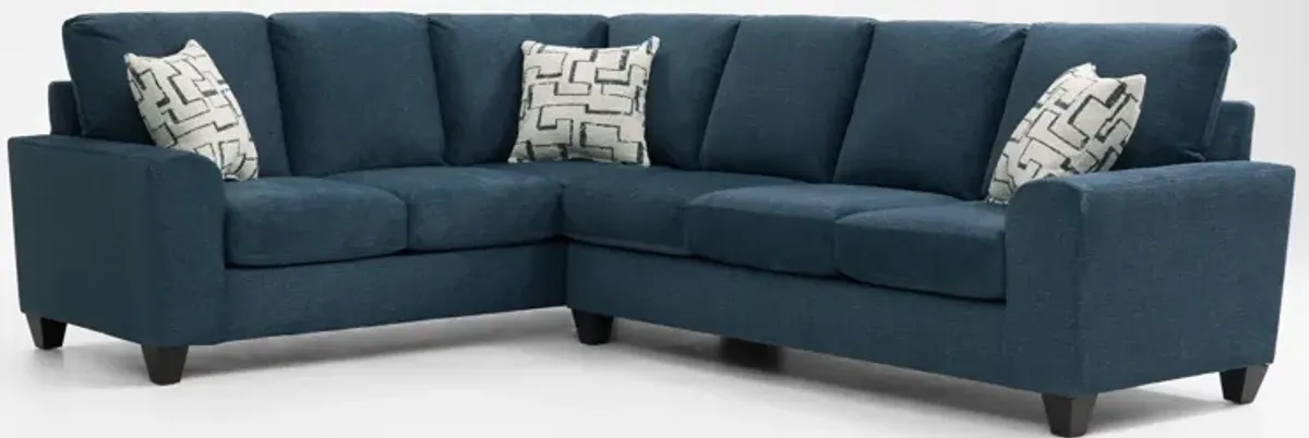 Canyon 2-Piece Sectional with Right-Facing Sofa - Navy