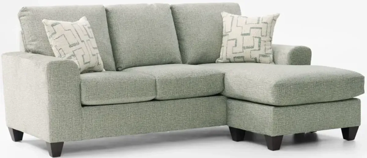 Canyon Sofa with Reversible Chaise and Swivel Chair Set - Seafoam