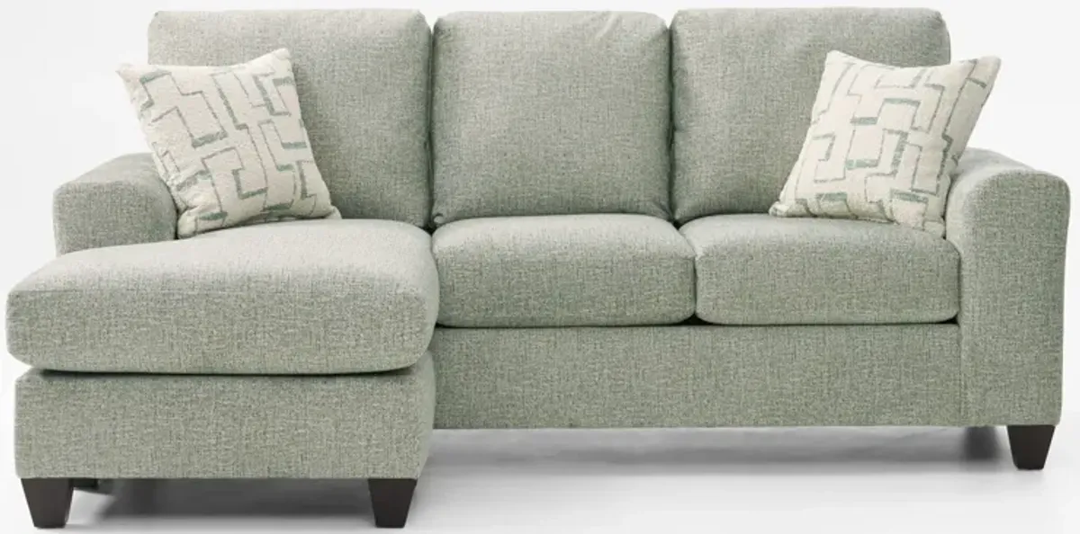 Canyon Sofa with Reversible Chaise and Swivel Chair Set - Seafoam