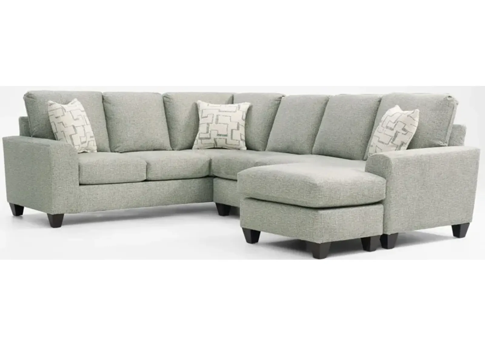 Canyon 2-Piece Sectional with Right-Facing Sofa and Reversible Chaise - Seafoam