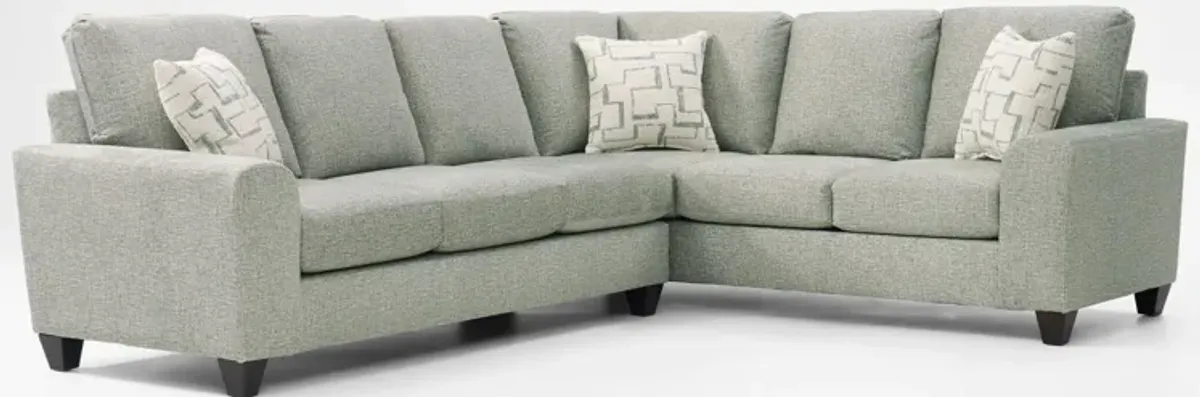 Canyon 2-Piece Sectional with Left-Facing Sofa - Seafoam
