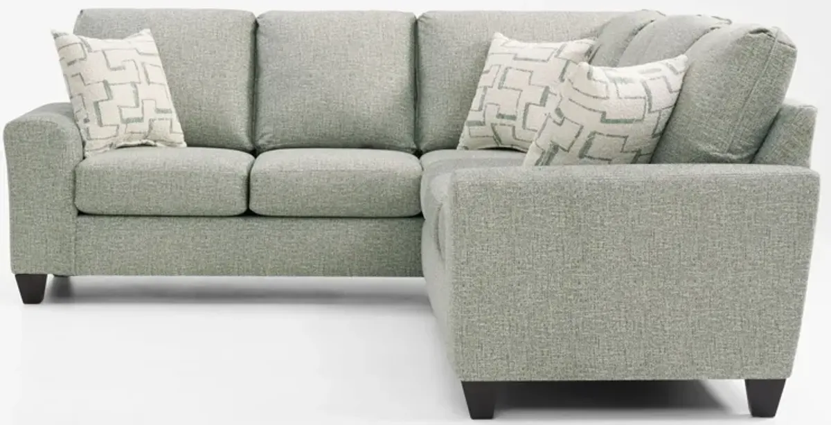 Canyon 2-Piece Sectional with Right-Facing Sofa - Seafoam