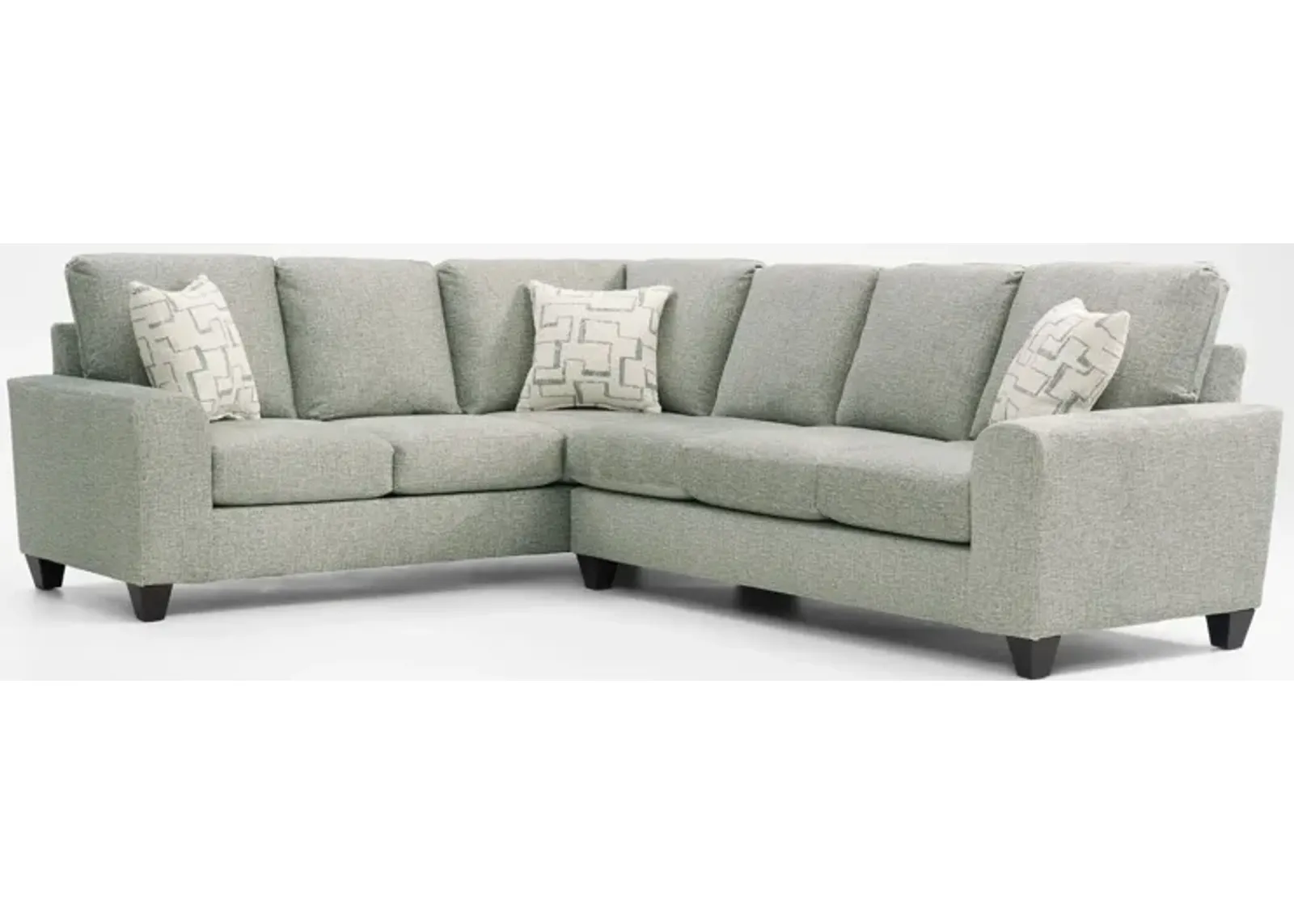 Canyon 2-Piece Sectional with Right-Facing Sofa - Seafoam