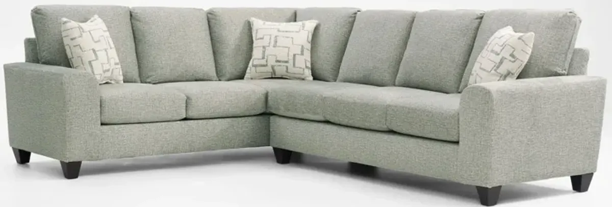 Canyon 2-Piece Sectional with Right-Facing Sofa - Seafoam