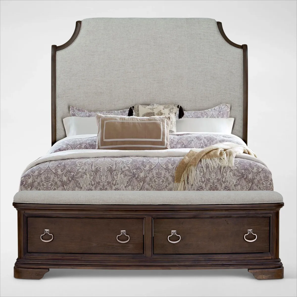 Grace 6-Piece Storage Bedroom Set with Dresser, Mirror & Nightstand with USB Charging