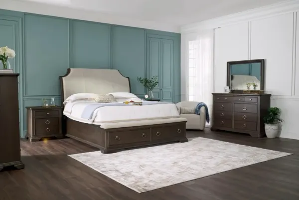 Grace 5-Piece Storage Bedroom Set with Dresser and Mirror