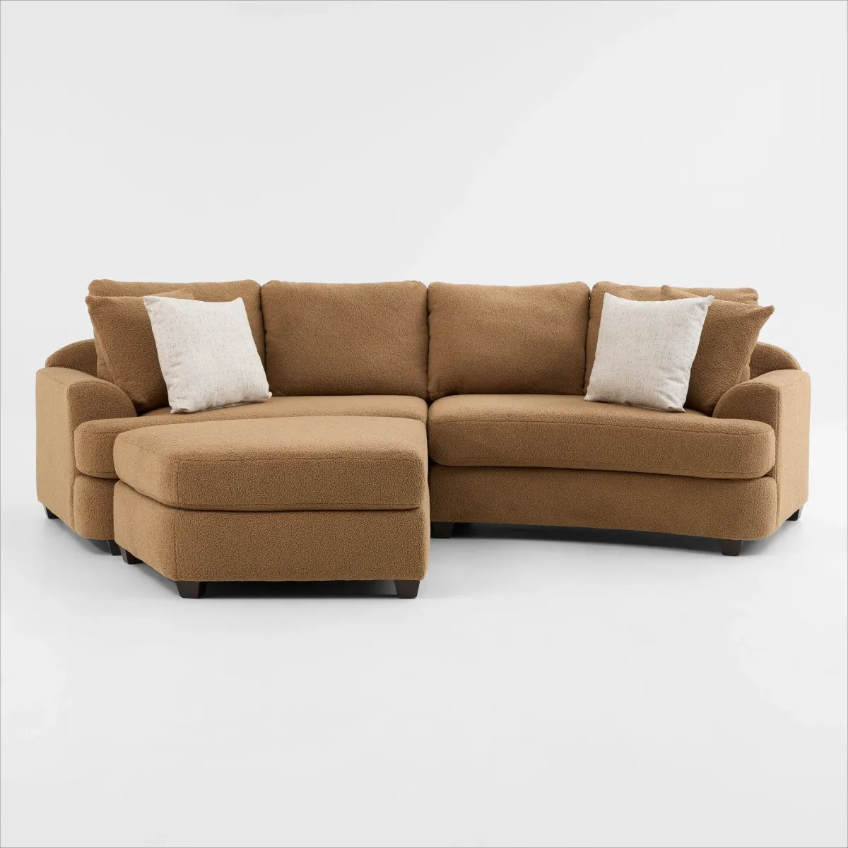 Skylar 3-Piece Sectional with Left-Facing Ottoman - Texel Caramel