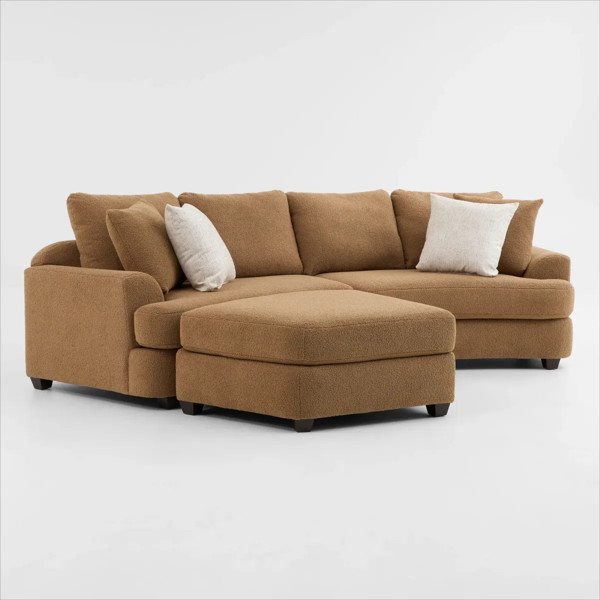 Skylar 3-Piece Sectional with Left-Facing Ottoman - Texel Caramel