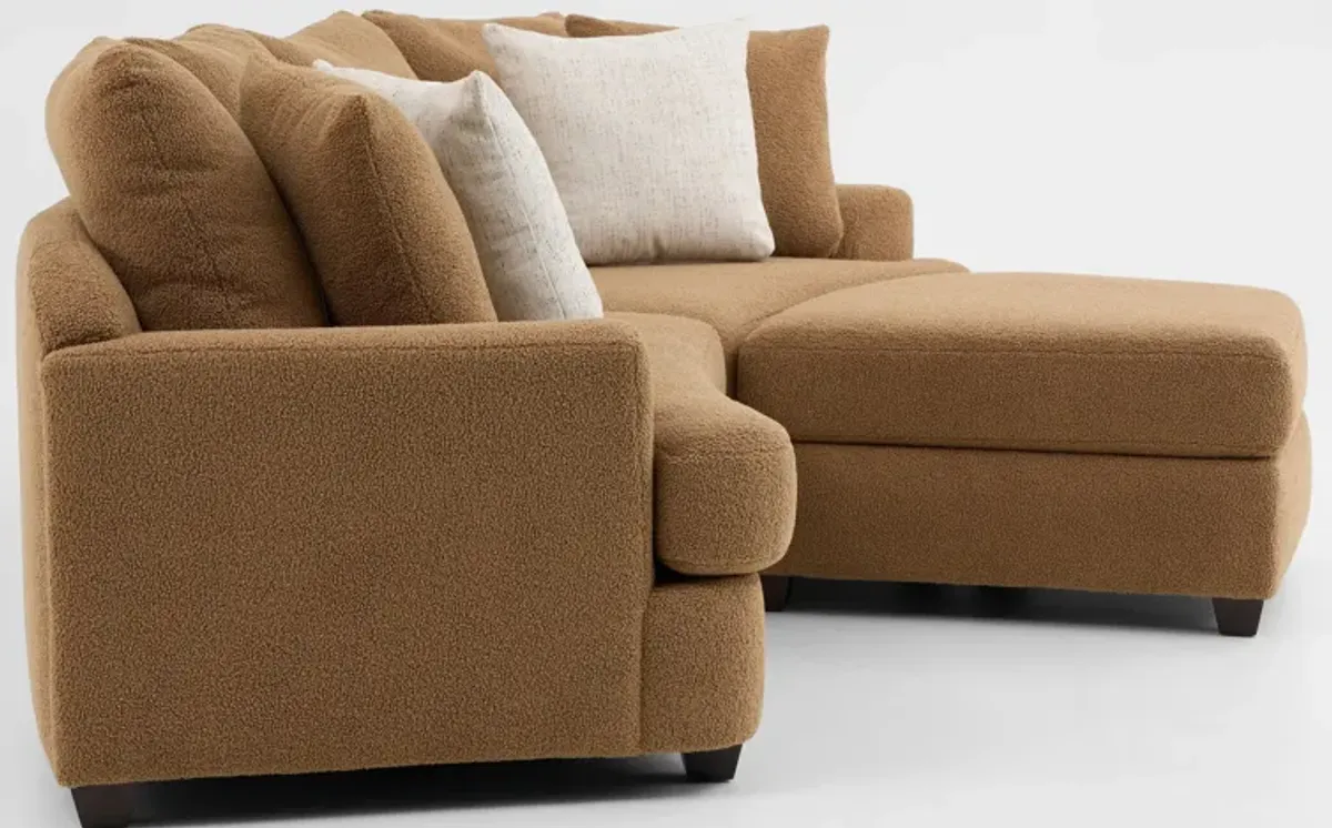 Skylar 3-Piece Sectional with Right-Facing Ottoman - Texel Caramel
