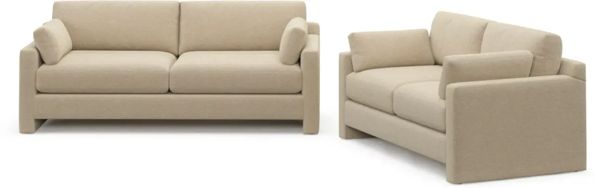 Forbes Foam Comfort 2 Pc. Living Room - Midcentury Sand