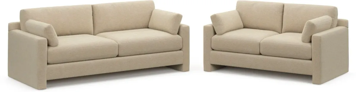 Forbes Foam Comfort 2 Pc. Living Room - Midcentury Sand