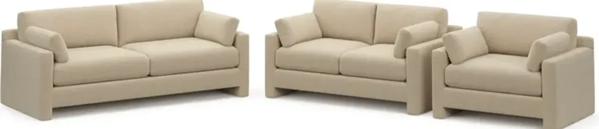 Forbes Foam Comfort 3 Pc. Living Room - Midcentury Sand
