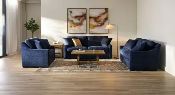 Dobson Foam Comfort 3 Pc. Living Room - Sundar Navy