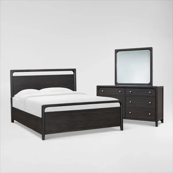 Austin 5-Piece Panel Bedroom Set with Dresser and Mirror - Queen