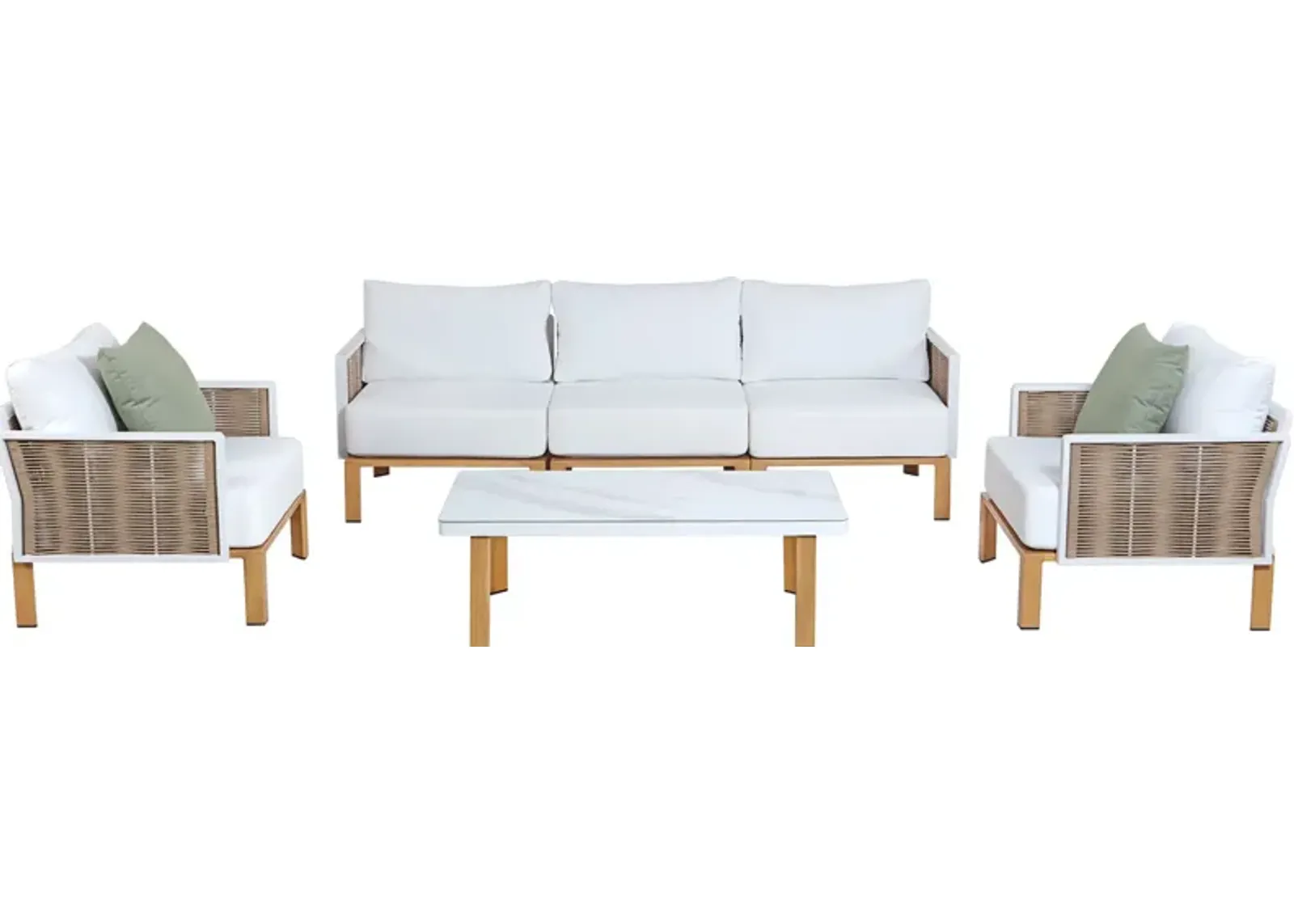 Jetty Outdoor Sofa, 2 Chairs and Coffee Table Set