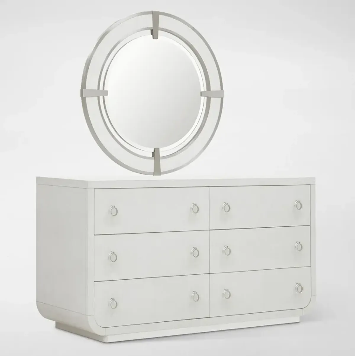 Venice 5-Piece Upholstered Bedroom Set with Dresser and Mirror - King