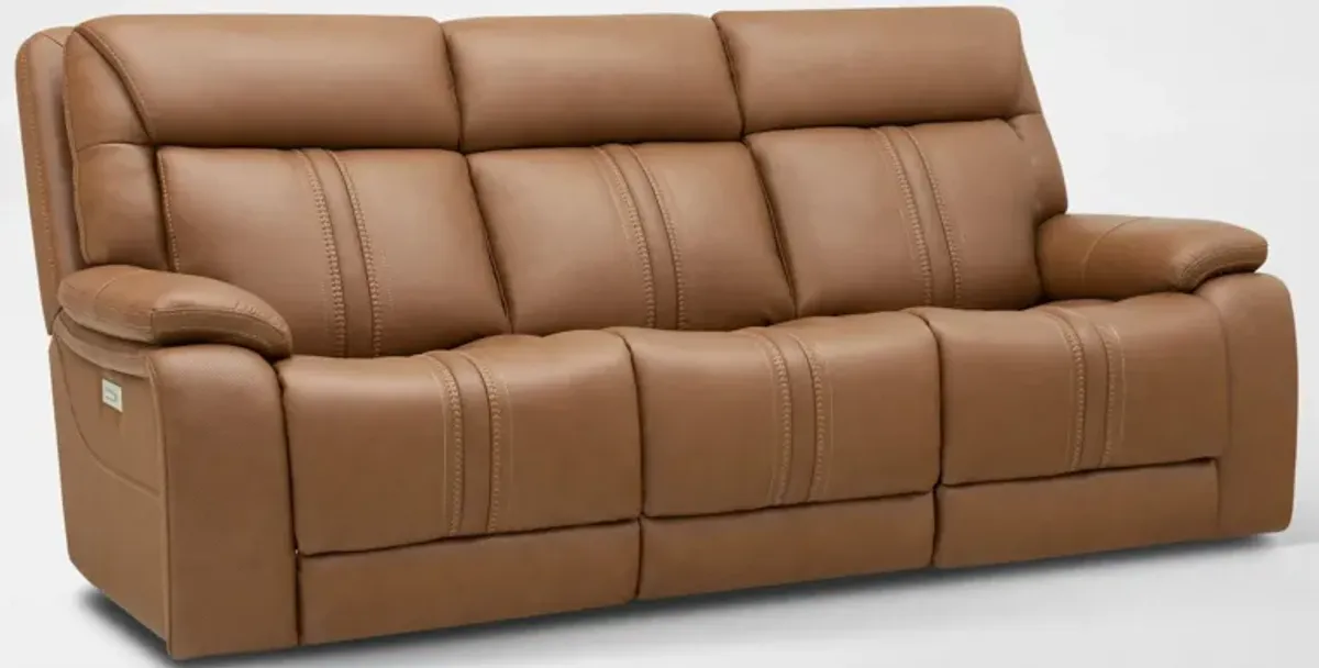 Infinity Triple-Power Reclining Sofa and Loveseat with Immersive Sound - Camel