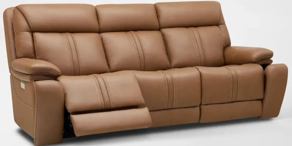 Infinity Triple-Power Reclining Sofa and Loveseat with Immersive Sound - Camel