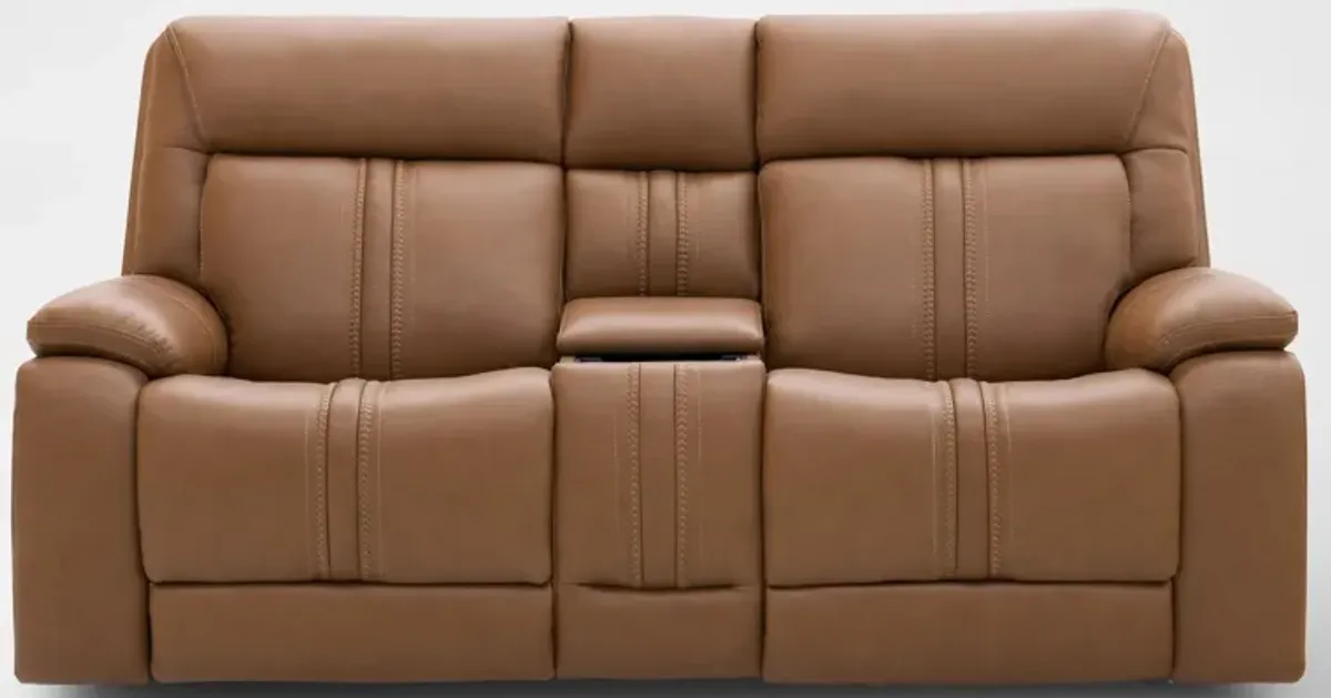 Infinity Triple-Power Reclining Sofa and Loveseat with Immersive Sound - Camel