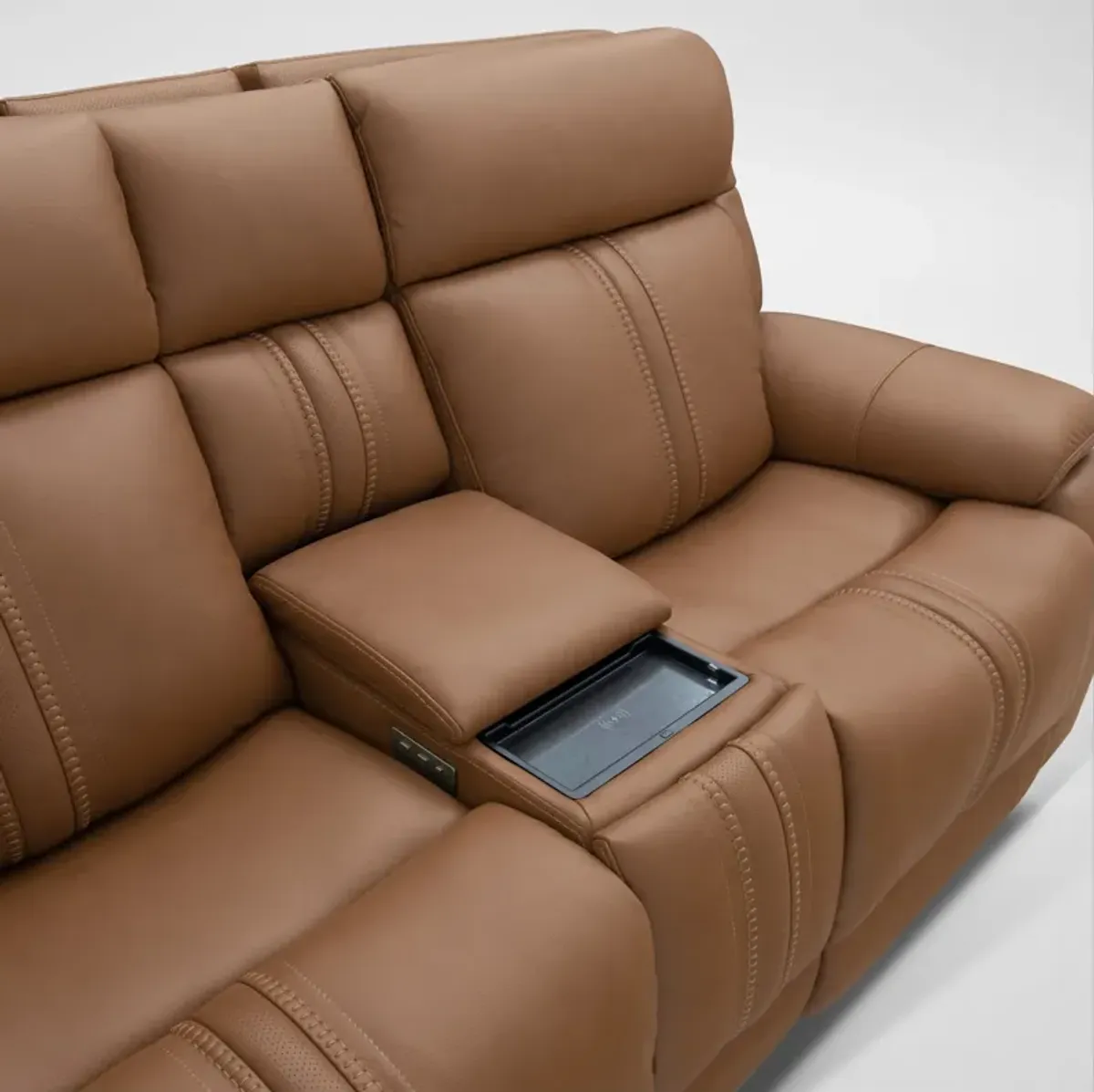 Infinity Triple-Power Reclining Sofa and Loveseat with Immersive Sound - Camel