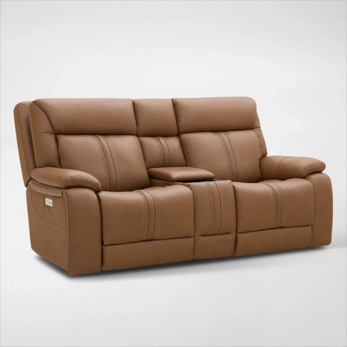 Infinity Triple-Power Reclining Sofa and Loveseat with Immersive Sound - Camel