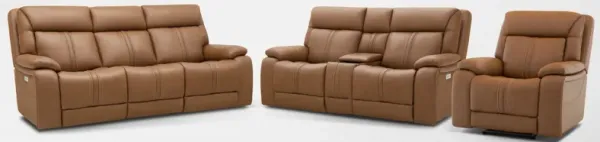 Infinity Triple-Power Reclining Sofa, Loveseat and Recliner with Immersive Sound - Camel