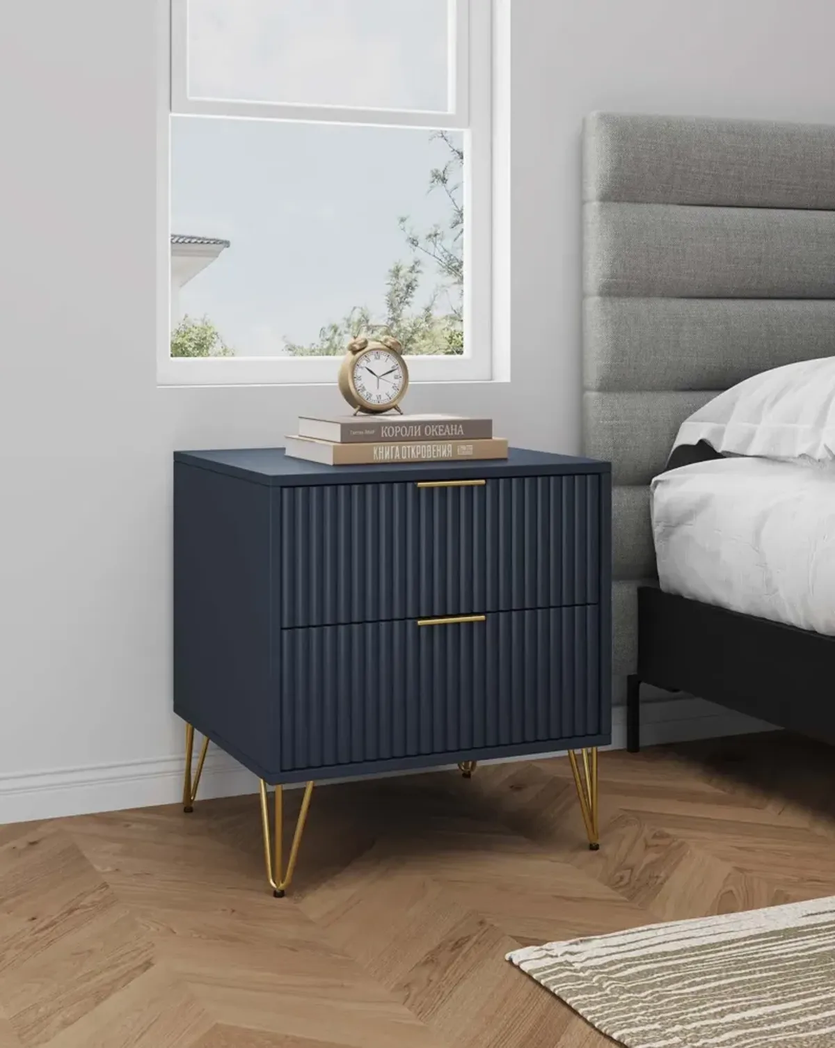 Sheridan 2-Drawer Nightstand - Blue