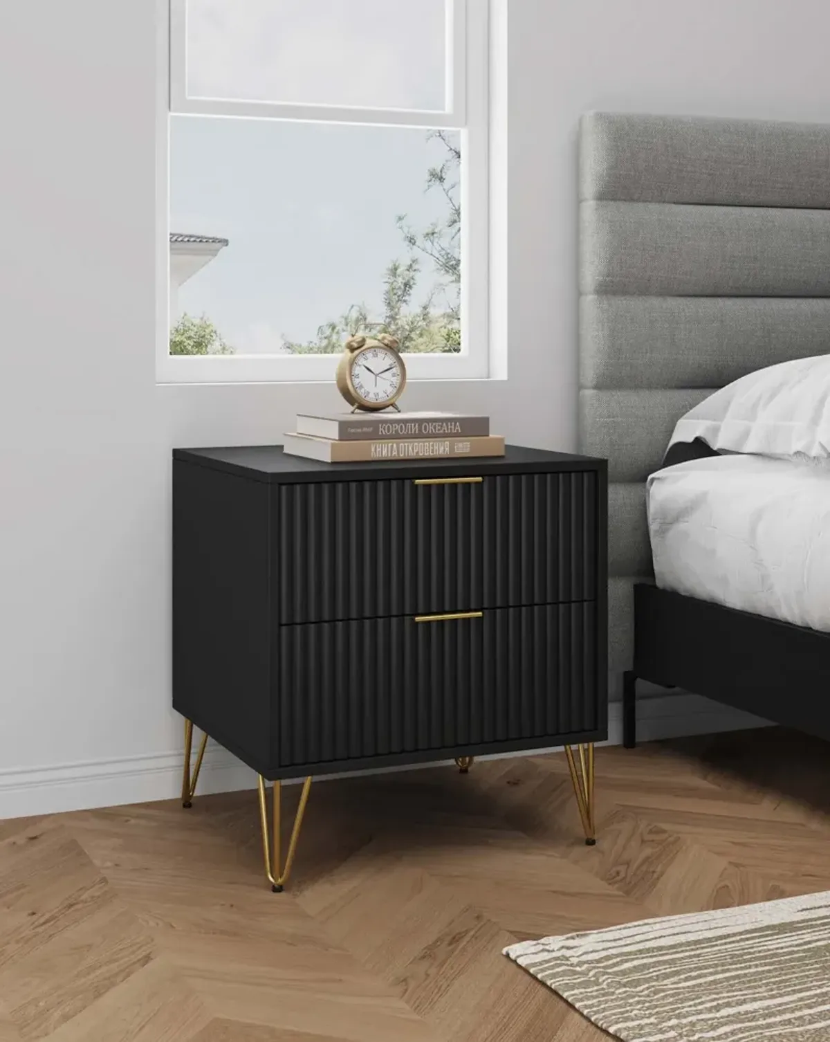 Sheridan 2-Drawer Nightstand - Black