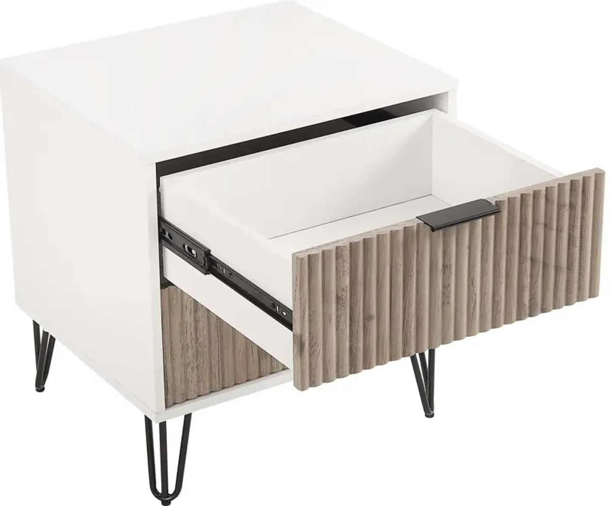 Sheridan 2-Drawer Nightstand - White/Gray