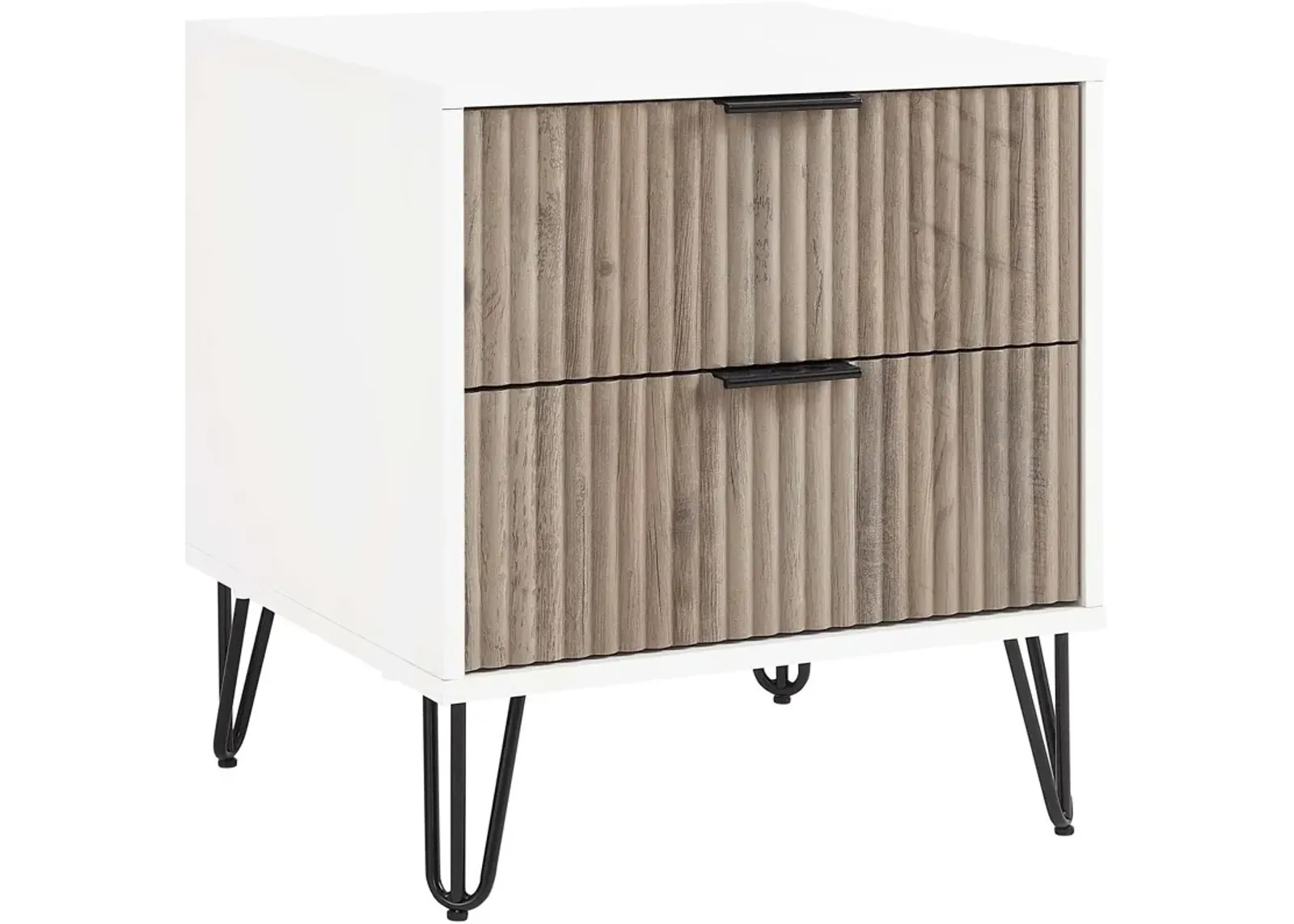 Sheridan 2-Drawer Nightstand - White/Gray