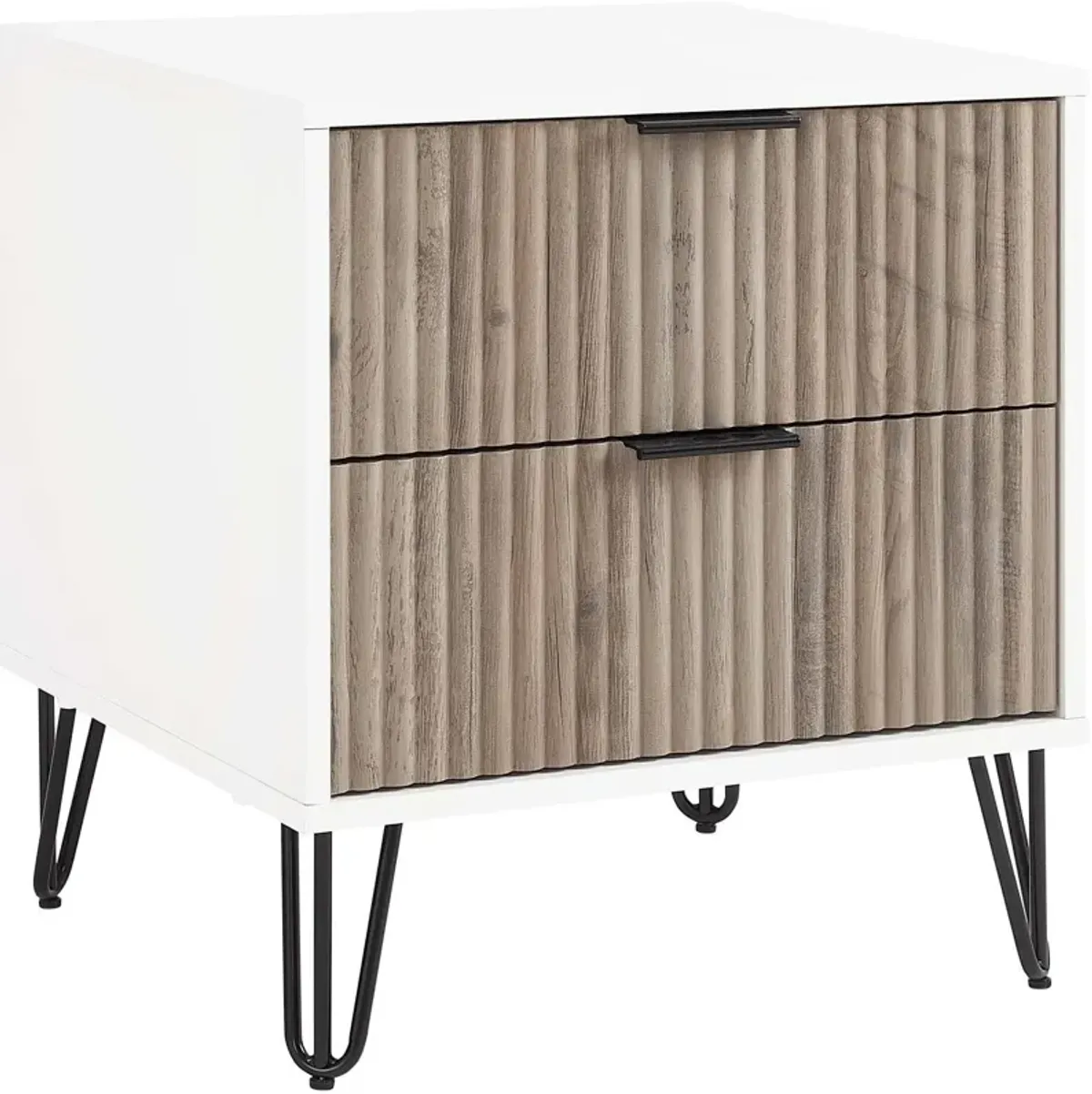 Sheridan 2-Drawer Nightstand - White/Gray