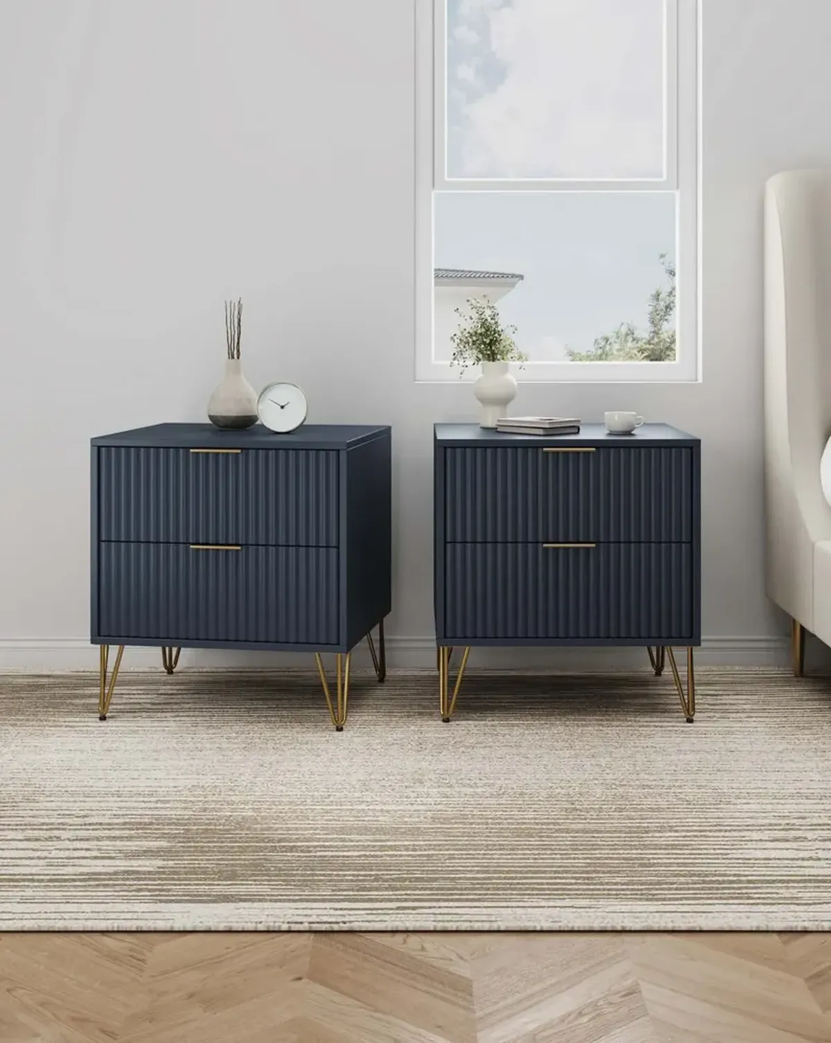 Sheridan 2-Drawer Nightstand Set - Blue