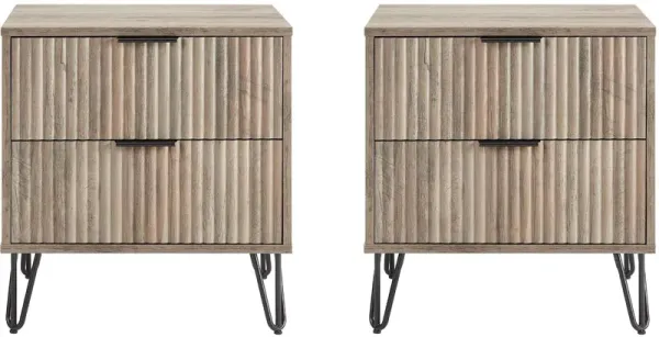 Sheridan 2-Drawer Nightstand Set - Gray