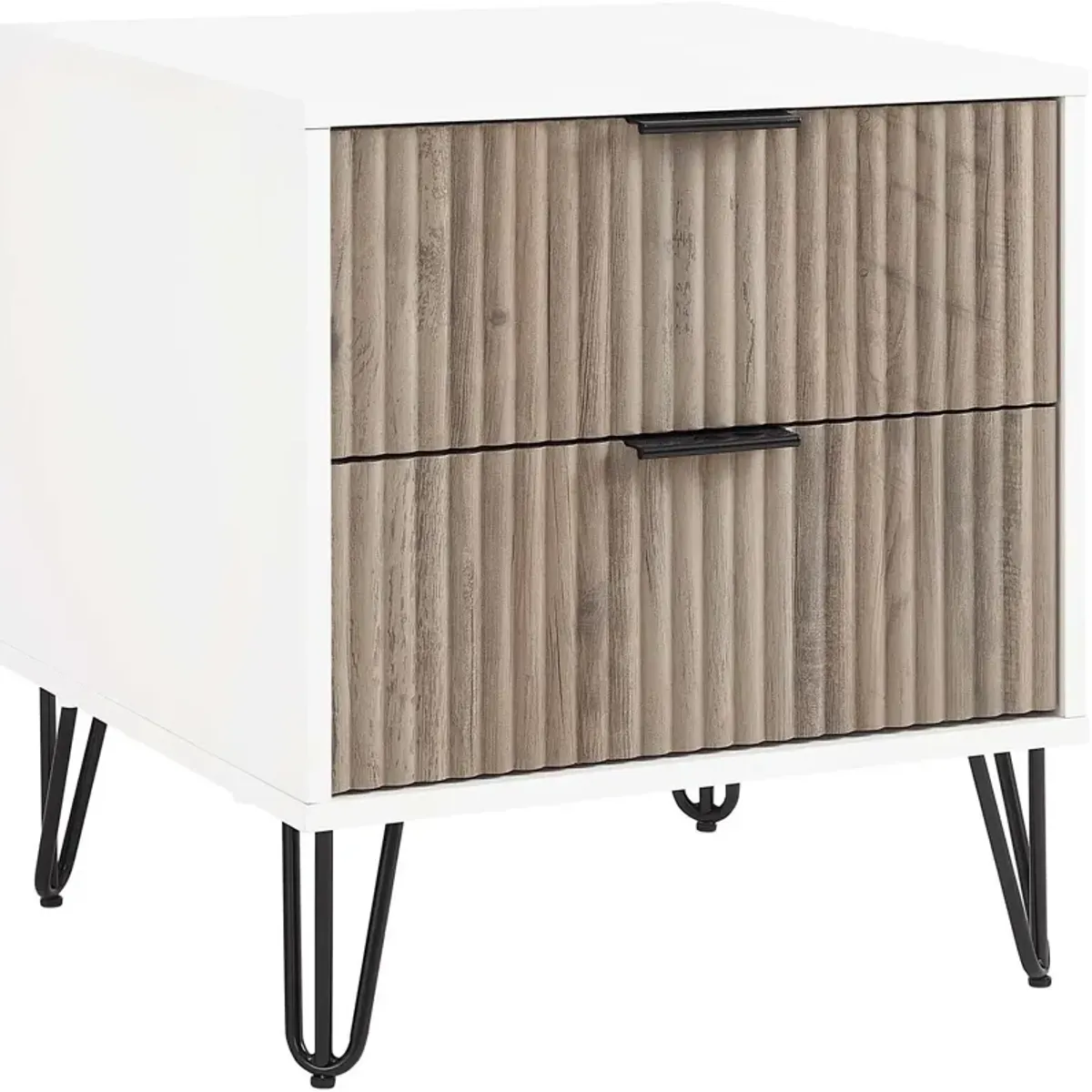 Sheridan 2-Drawer Nightstand Set - White/Gray