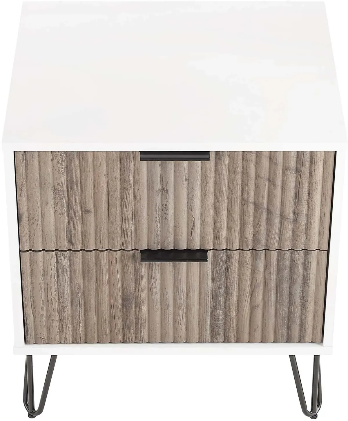 Sheridan 2-Drawer Nightstand Set - White/Gray