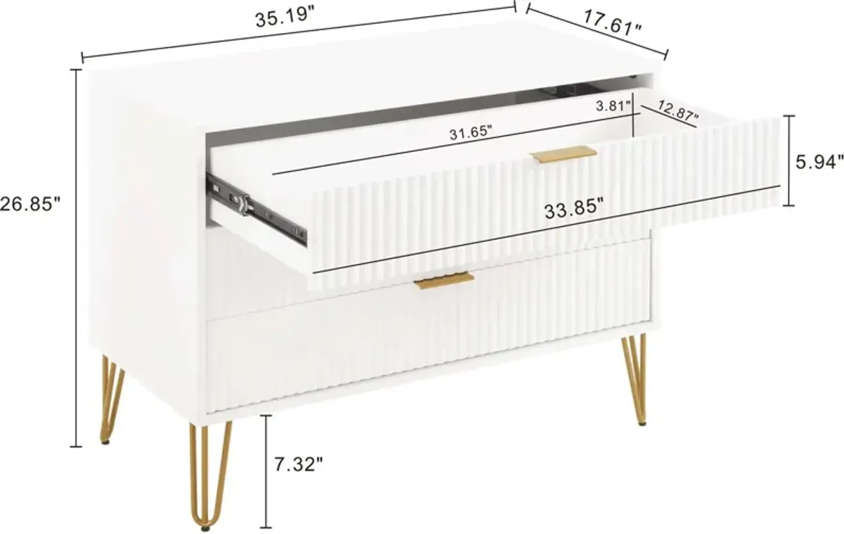 Sheridan 3-Drawer Dresser - White