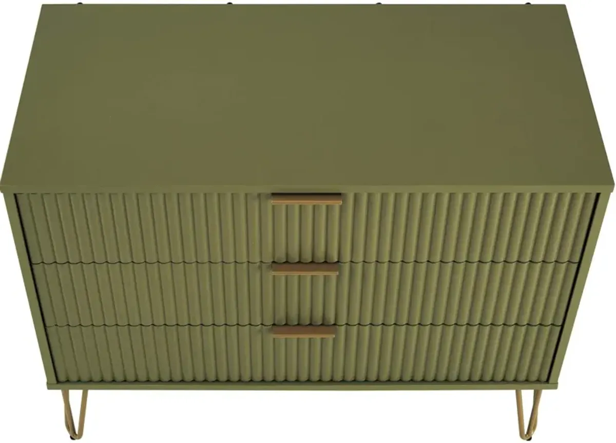 Sheridan 3-Drawer Dresser - Green